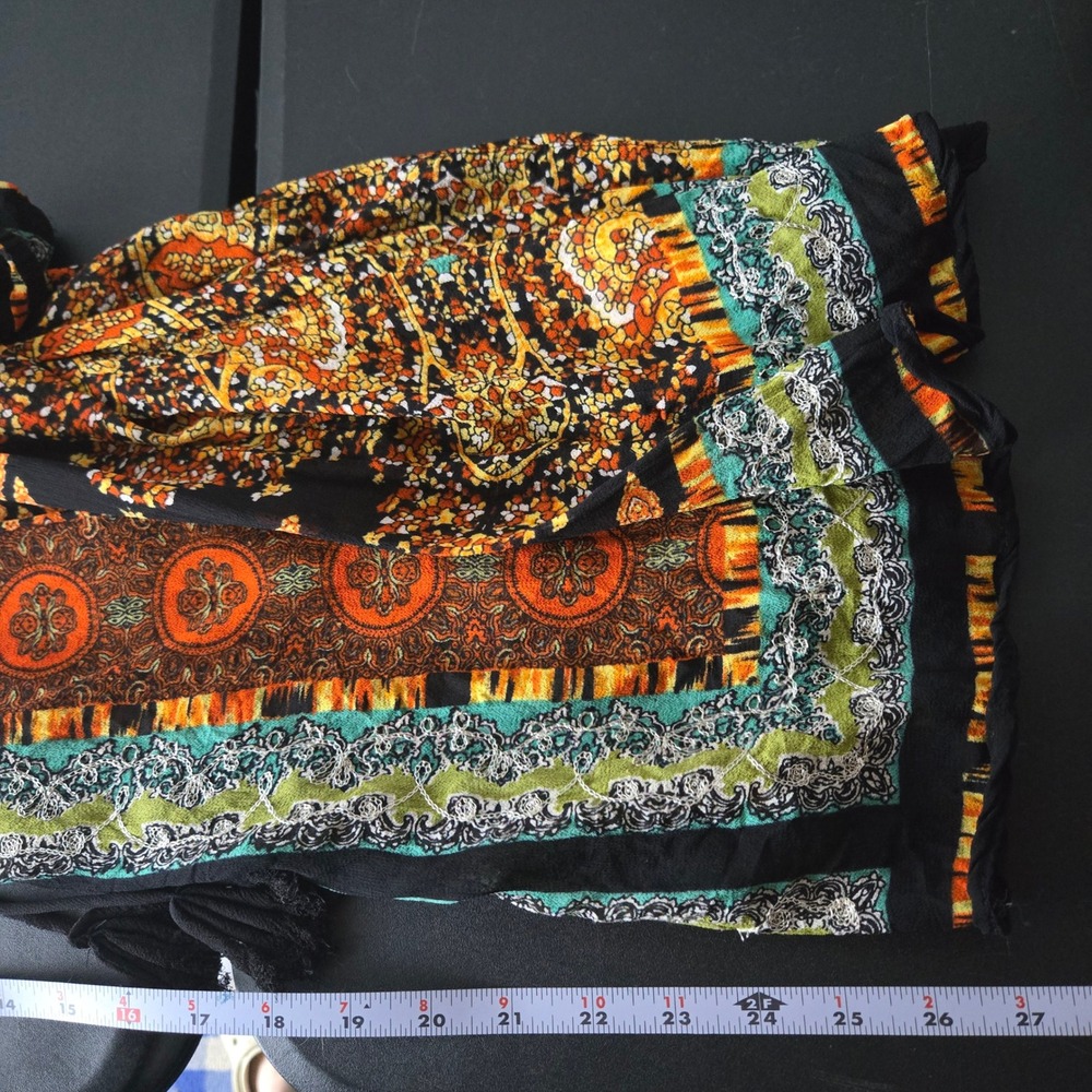 Bila Paisley Metallic Tunic Top XXL Boho Festival Peasant Hippie Summer Resort - Picture 8 of 10